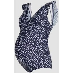 Jojo Maman Bébé Jojo Maman Bébé Grossesse Spot Frill Sleeve Col en V Maillot de bain bleu S (FR 38-40)
