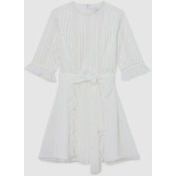 Reiss Reiss Armina Lace-Detail Belted Mini Dress pâle FR 44 (EU 42)