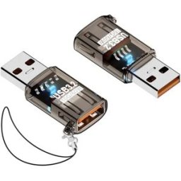 INF Lot de 2 adaptateurs USB 3.2 mâle vers femelle, jusqu'à 10Gbps, rallonge ABS pour ordinateur et interfaces USB de voiture Le noir