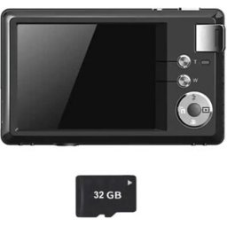 INF Appareil photo numérique compact 4K avec zoom 16x, capteur CMOS et stabilisation électronique Le noir