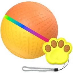 INF Balle électrique interactive pour chien O3 avec télécommande, jeu autonome, activation par tapotement et recharge Type-C Orange