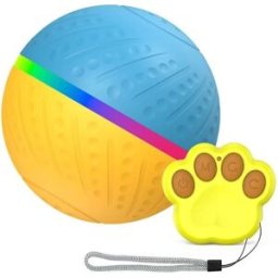 INF Balle électrique interactive pour chien O3 avec télécommande, jeu autonome, activation par tapotement et recharge Type-C Bleu