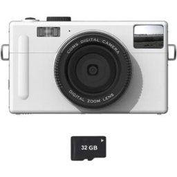 INF Appareil photo numérique 24 MP avec zoom 16x, vidéo 1080P, écran 3,0 pouces et batterie amovible Blanc