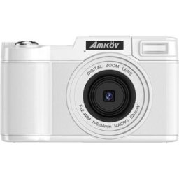 INF Appareil photo numérique 48 MP 4K avec carte mémoire, écran orientable, zoom 4x et stabilisation électronique Blanc