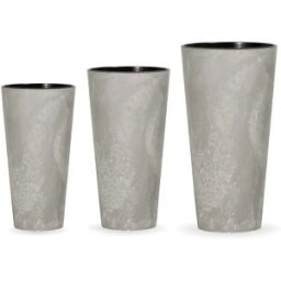 Wellhome Pot De Fleur Tubus Slim Pk2953 Set S 3 Unités Grey One Size