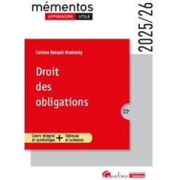 Droit des obligations : cours intégral et synthétique + tableaux et schémas : 2025-2026 Corinne Renault-Brahinsky Gualino