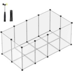 SONGMICS Parc enclos modulable, Blanc / 125 x 63 x 42 cm