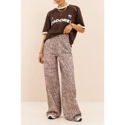 Pantalon paperbag imprimé léopard My Jewellery Marron femme