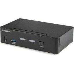 Startech Commutateur Kvm 2 Ports - Dp 4k60 - Usb 3.0 Black One Size unisex