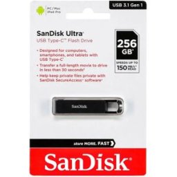 SanDisk Clé Usb Ultra Usb 3.1 Type-c 256gb Black One Size unisex