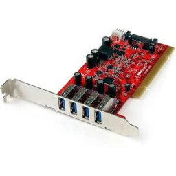 Startech Carte Pci Usb 3.0 4 Ports Avec Alimentation Sata Red One Size unisex