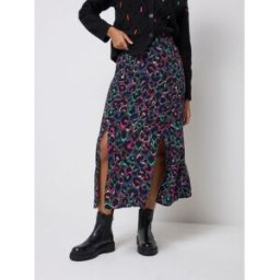 SCAMP & DUDE SCAMP & DUDE Leopard Ray Split Front Skirt Gris FR 40 (EU 38)