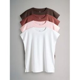 The Set The Set 4 Pack Mancherons T-shirts Brun S (FR 38-40)