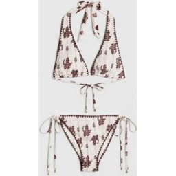 River Island River Island Shirred Palm Bikini Set Brun FR 48 (EU 46)