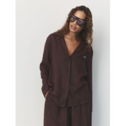 self. Self. Chemise de plage en lin Brun FR 36 (EU 34)