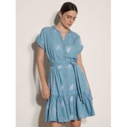 Apricot Apricot Crochet Detail Denim Shift Mini Dress bleu FR 42 (EU 40)