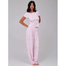Loungeable Loungeable Ditsy Floral Top And Trousers Pyjama Set Rose XL (FR 50-52)