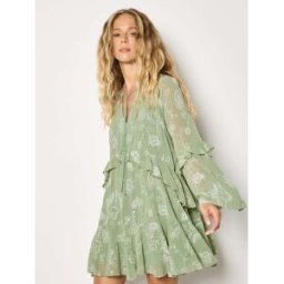 Apricot Apricot Chiffon Floral Embroidered Mini Dress vert FR 46 (EU 44)