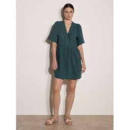 Apricot Apricot Textured Lace-Up Mini Dress vert FR 42 (EU 40)