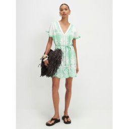 River Island River Island Cotton Embroidered Mini Dress pâle L (FR 46-48)