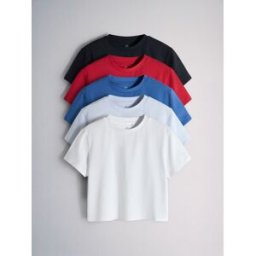 The Set The Set 5 T-shirts Raccourci épais Noir XL (FR 50-52)