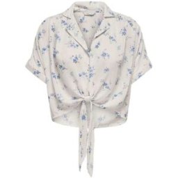 ONLY ONLY Tie Front Short Sleeved Shirt pâle FR 42-44 (EU 40-42)
