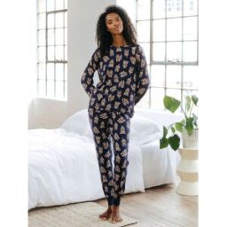 Chelsea Peers Chelsea Peers Cockapoo Print Crewneck Long Pyjama Set bleu FR 44 (EU 42)