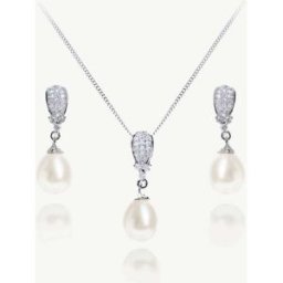 Ivory & Co Ivory & Co Serrano And Pearl Classic Drop Set argenté Un an