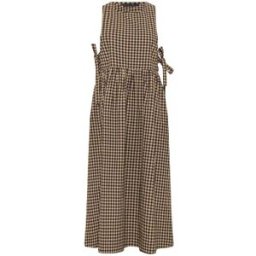 PixieGirl Petite PixieGirl Petite Gingham Tie Pinafore Dress Brun FR 44 Petite (EU 42 P)