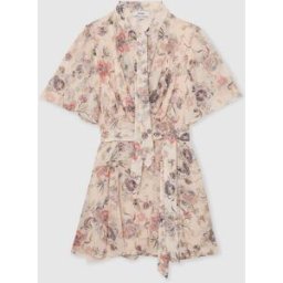 Reiss Reiss Luna Metallic-Floral Flippy Mini Dress naturel FR 42 (EU 40)