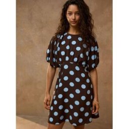 Next Mini-robe à manches bouffantes Brun FR 48 (EU 46)