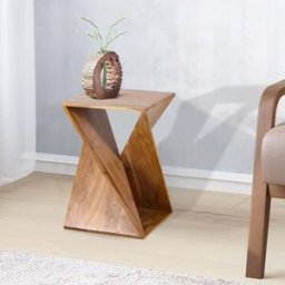 Bois & Chiffons - Table d'appoint pour canapé Acacia Aria Marron - 40x40x60 cm OS