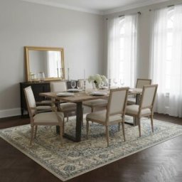 Bois & Chiffons - Table de salle à manger en acacia massif marron - 300x100x76 cm OS