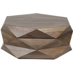 Bois & Chiffons - Table basse ronde avec rangement mercana marron - D.90x38 cm OS