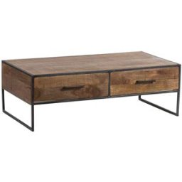 Bois & Chiffons - Table basse 2 tiroirs manguier stockholm naturel ciré - 120x60x40 cm OS