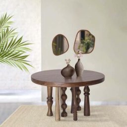 Bois & Chiffons - Table de repas ronde 140 cm Manguier Ramon Naturel - 140x140x76 cm OS
