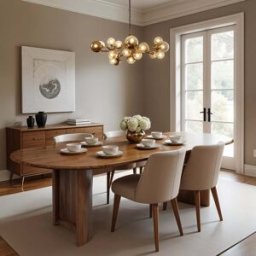 Bois & Chiffons - Table à manger bord arrondi Acacia Ellipse Marron - 203x102x76 cm OS
