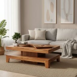 Bois & Chiffons - Petite table basse rectangulaire Acacia Kavish II Marron - 100x55x35 cm OS