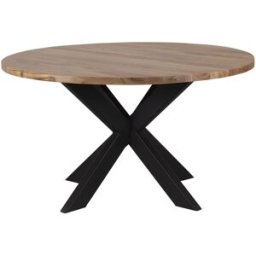Bois & Chiffons - Table ronde acacia bunting marron - D.135x76 cm OS