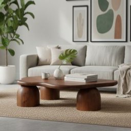Bois & Chiffons - Table basse Kaith marron - 116x110x30 cm OS