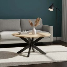 Bois & Chiffons - Table basse ronde Acacia Bunting multicolore - 90 x 90 x 45 cm OS