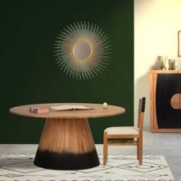 Bois & Chiffons - Table de repas ronde acacia dimona marron - D.140x76 cm OS
