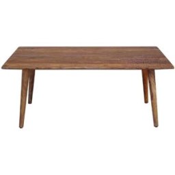 Bois & Chiffons - Table basse plateau sculpté bois massif manguier adir miel clair - 110x60x40 cm OS