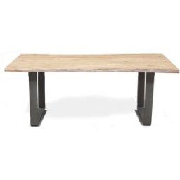 Bois & Chiffons - Table à manger en acacia massif acacia forest brut - 240x100x76 cm OS
