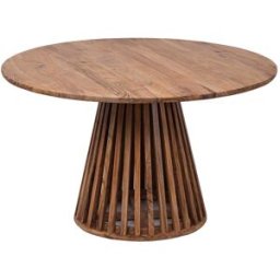 Bois & Chiffons - Table de repas ronde bois massif acacia kfir naturel ciré - D.130x76 cm OS