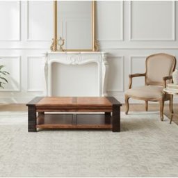 Bois & Chiffons - Table basse carrée Acacia Moon Marron - 100x100x40 cm OS