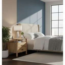 Bois & Chiffons - Table de chevet 2T Mango Matan Beige - 57x40x57 cm OS