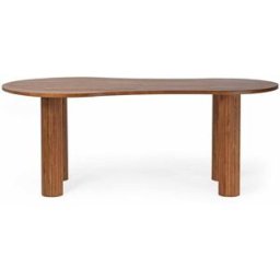 Bois & Chiffons - Table de repas ovale 3/4 pieds acacia arad marron - 200x90x76 cm OS