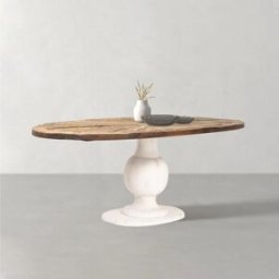 Bois & Chiffons - Table à manger ovale naturel/blanc - 230x100x78 cm OS