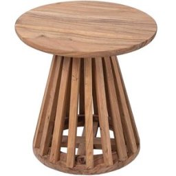 Bois & Chiffons - Table d'appoint ronde bois massif acacia kfir naturel ciré - 50x50x48 cm OS